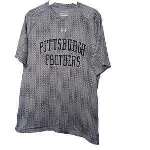 PITT University of Pittsburgh Panthers Under Armour L Loose T Shirt Heat Gear
